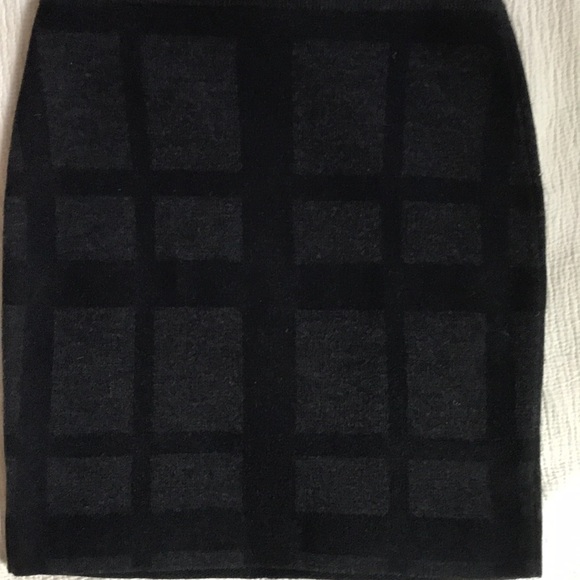 EF Merino Windowpane Grey Pencil Skirt S - Picture 5 of 7